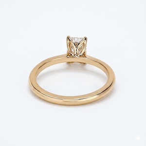 Bague de fiançailles VBSR-211 en or jaune 14 carats avec diamant CVD de laboratoire taille émeraude 2 carats, couleur E, clarté VVS2, personnalisation élégante - Product Image 5