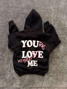 Sweat-shirt à capuche en molleton rose et noir pour homme avec poche, coupe classique, 100 % coton, écologique, séchage rapide, vêtement d'hiver - Product Image 3