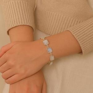 Pulsera de Piedra Lunar Arcoíris, Plata de Ley 925, Ajustable, Estilo Boho, Hecha a Mano, Joyería de Piedras Preciosas Naturales, Regalo - Product Image 4