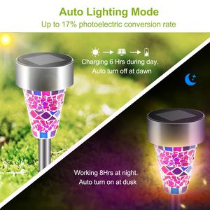 Set di 6 Luci Solari da Giardino IP44 Resistenti all'Acqua per Illuminazione di Sentieri e Paesaggi - Product Image 2