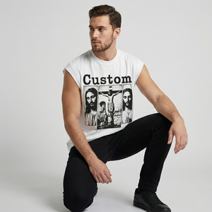 Custom DTG Printed Tank Top Distressed <b>Acid</b> <b>Wash</b> <b>T</b>-<b>Shirt</b> 100% Cotton Sleeveless Graphic Cropped <b>T</b> <b>Shirt</b> For Unisex Street Wear - Product Image 5