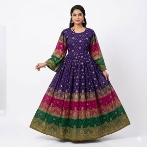 Vestido Maxi Informal Bohemio para Mujer, Vestido de Fiesta Vintage con Estampado Étnico de Manga Larga para Mujer, Ropa de Moda - Product Image 1