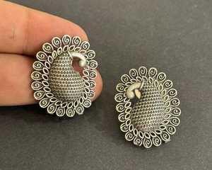 Pendientes oxidados clásicos de estudio de moda OM para mujer, joyería étnica de aspecto plateado antiguo, ligero, duradero, multifunción 50 - Product Image 3