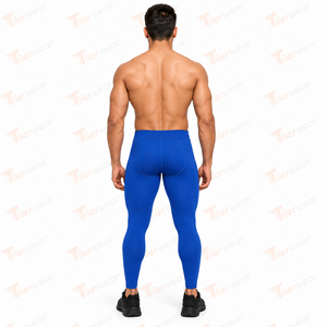 <b>Mens</b> Compression Tights Gym Workout Supportive Stretch Performance Fabric Full Length Athletic <b>Base</b> <b>Layer</b> Leggings Secure - Product Image 4