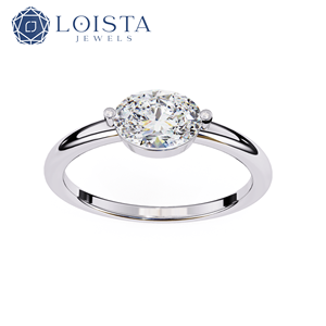Bague de fiançailles et de mariage solitaire en diamant de laboratoire taille poire, coupe brillante, couleur E, plaqué or rose - Product Image 2