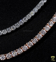 Collier Tennis Iced Out en Moissanite et Diamant en Argent Sterling 925, Coupe Ronde et Poire, Bijou de Mariage de Luxe pour Femme