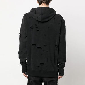 Wholesale 380gsm Acid <b>Wash</b> Distressed Hoodies Custom <b>Tech</b> Fleece Oversized Drop Shoulder Long Sleeve Hoodie Printed Cotton - Product Image 5