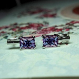 <b>Alexandrite</b> Hoop <b>Earrings</b>, 925 Sterling Silver Color Changing Birthstone <b>Earrings</b> Emerald Cut <b>Alexandrite</b> <b>Earrings</b> Women <b>Earring</b> - Product Image 4