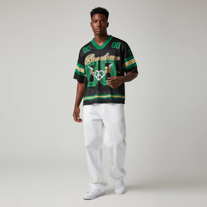 Camiseta de fútbol para hombre, hecha a medida, 100% algodón, cuello en V, de secado rápido, manga corta, con estampado digital, de alta calidad - Product Image 6