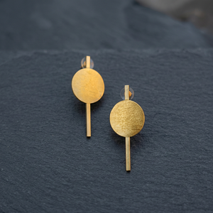 Boucles d'oreilles en laiton plaqué or géométriques, style bohème vintage unisexe, SOUMYA CREATIONS, bijoux de mode - Product Image 2