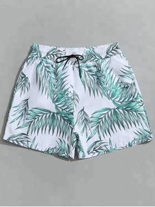 Pantalones cortos de verano para hombre, estilo chino, con estampado floral frontal, de punto, con cordón, de seda helada, a la moda, holgados e informales. - Product Image 3