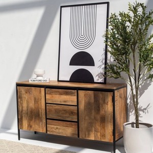 Aparador Industrial Vandana Pebble Stellar con 3 Cajones y 2 Puertas para Almacenamiento y Decoración Moderna del Hogar - Product Image 2