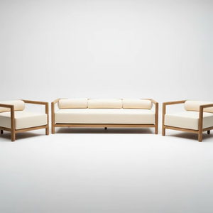 Modern Caira Outdoor <b>Sofa</b> Set Premium Teak Modular Patio Lounge UV-Resistant Garden Poolside Hotel Dining Furniture Minimalist - Product Image 3