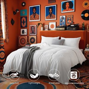 Affascinante Set Copripiumino Oversize Bianco e Rosa in Tinta Unita per Studenti, per Creare un Letto Accogliente - Product Image 4