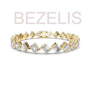 Pulsera de tenis de lujo para mujer con diamantes talla princesa y engaste de cuatro puntas en oro rosa, ideal para fiestas y cumpleaños - Product Image 3