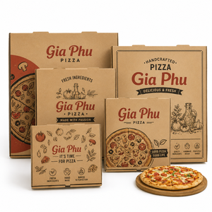Food-Grade Art Paper Bronzed Pizza Box: Premium Custom Luxury <b>Takeaway</b> Delivery Packaging for High-End Pizzerias & Restaurants - Product Image 6