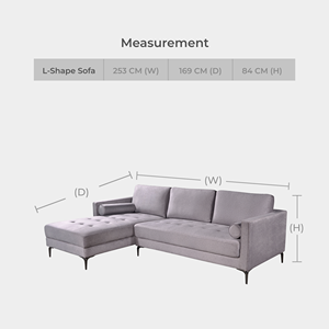 Canapé d'angle en tissu Goodnite ML3741 avec rembourrage en mousse haute densité, design minimaliste, coussin écologique - Product Image 6