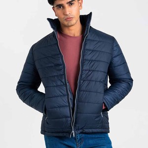 Chaqueta Bomber de Poliéster de Color Sólido para Hombre, Cuello Alto, Manga Regular, Ropa Exterior Informal de Otoño - Product Image 5