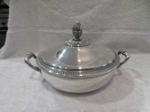 Soupière en acier inoxydable avec couvercle, finition miroir, bol de service pour buffet - Product Image 2