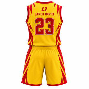 Ensemble d'uniformes de basketball de haute qualité pour hommes et garçons, maillot de basketball personnalisé pour équipe avec short assorti, vêtements de sport respirants - Product Image 3