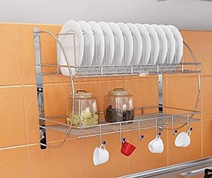 Escurridor de platos de acero inoxidable de capacidad personalizada, muy vendido, con compartimentos separados para platos y utensilios. - Product Image 2