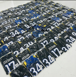 Maillots de football américain brodés, noms des équipes cousus sur le devant, logo, grande taille, respirant, séchage rapide, col en V, unisexe, adultes, manches courtes - Product Image 2