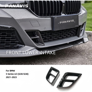 Cubiertas Decorativas para Rejilla de Ventilación Inferior del Parachoques Delantero de Fibra de Carbono Seca PANAVIS para BMW Serie 5 G30 G38 M Sport 2021-2023 - Product Image 1