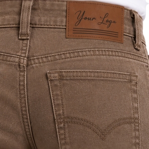 Custom Mocha Brown <b>Men</b> Slim Fit Biker Jeans <b>Stretch</b> Denim Pants Ribbed Knee Detail Casual Streetwear Fashion Trousers With Pocke - Product Image 4