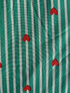 ผ้าฝ้ายออร์แกนิคเนื้อนุ่ม ระบายอากาศได้ดี ซึมซับความชื้น น้ำหนักเบา พิมพ์ลายหัวใจสีเขียวทะเลสวยงาม ของที่ระลึก - Product Image 5