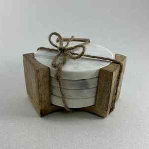 ชุดจานรองแก้วหินอ่อนคุณภาพส่งออก เป็นมิตรกับสิ่งแวดล้อม ทนทาน ล้างทำความสะอาดได้ ผลิตจากหินธรรมชาติ พิมพ์ลายด้วยระบบ UV สำหรับโรงแรม - Product Image 6