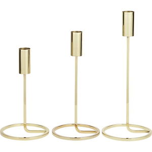 Metal Aluminium <b>Black</b> <b>Candlestick</b> Taper Candle Holder Set of 3 Pes - Product Image 3