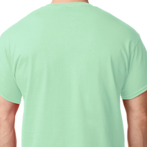 Camiseta de algodón para hombre, informal, de manga corta, cuello redondo, suave, cómoda, básica, lisa, a la moda, color menta. - Product Image 5
