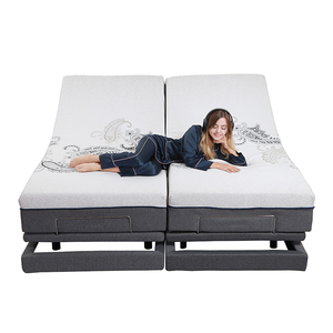 Système à deux moteurs de taille personnalisée Massage des pieds de la tête Port de charge USB Position de la mémoire <span class=keywords><strong>Lit</strong></span> électrique réglable avec entourage - Product Image 1