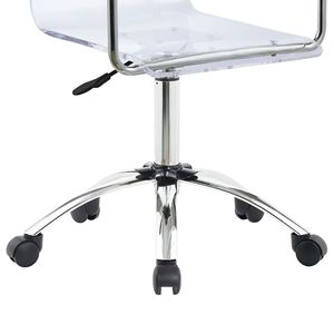 Clear and Chrome Acrylic Office <b>Chair</b> with Casters Modern Executive <b>Chair</b> for Comfort and <b>Mobility</b> - Product Image 4