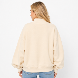 Ghingham Womens Mock Neck Sweatshirt <b>Gingham</b> Greek Letter Applique Embroidery 100% Cotton oversized Mock Neck Sweatshirt - Product Image 2