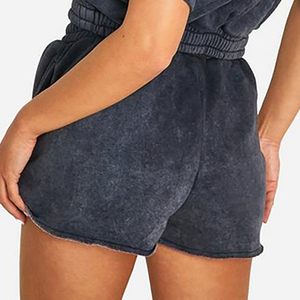 Shorts de Mujer de Alta Calidad con Lavado Ácido, Transpirables, Nueva Colección de Verano, Varios Colores Sólidos, Diseño de Cintura Alta - Product Image 2