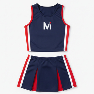 ชุดยูนิฟอร์มเชียร์ลีดเดอร์ระดับพรีเมียม ชุดเต้นรำพร้อมกระโปรง ชุดแฟนซีสำหรับบาสเกตบอล ฟุตบอล และทีมเชียร์ - Product Image 1