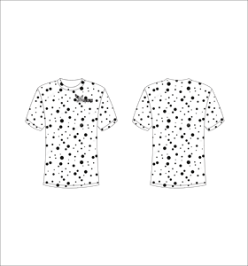 T-shirt à manches courtes pour homme Ferocious avec motif à pois, col rond, coupe classique, imprimé, style décontracté en tricot - Product Image 1