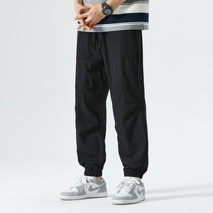 wholesale Men's Summer Fashion <b>Thin</b> Casual Pants Quick Drying Sports Cropped Pants Ice Silk Pants - Product Image 6