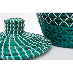 Panier en jonc de mer vert fait main, panier de rangement, vente en gros, écologique, fabriqué au Vietnam - Product Image 3