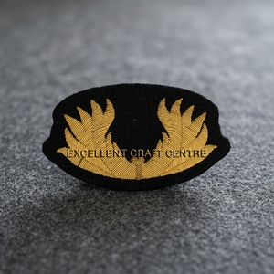 Custom Embroidered Cap Badge With Eagle And Laurel Wreath <b>Sew</b>-On Fabric Patch For Uniform Garment - Product Image 3