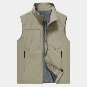 Gilet de travail décontracté unisexe pour le printemps et l'été - Fermeture éclair, respirant, vêtement d'extérieur léger, col montant pour les sports de plein air - Product Image 1