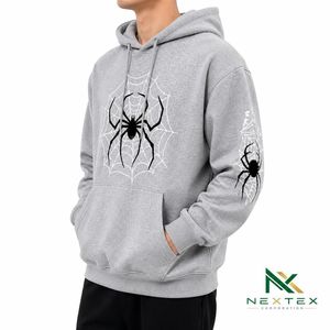 Sweat-shirt à capuche personnalisé avec motif toile d'araignée, pull-over pour homme, streetwear, Halloween, fabrication OEM, vente en gros - Product Image 6