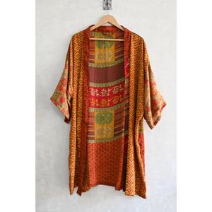 Long Silk Patchwork <b>Kimono</b> Robe for Women, Luxury Boho Designer Nightwear Gown, Fashion Robe - Product Image 2