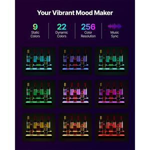 Display a 2 livelli per bottiglie di liquore illuminato a LED da 20 pollici per Whiskey Rack illuminazione USB RF Remote App 9 colori statici ripiano di controllo - Product Image 3