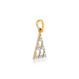 Pendentif en diamant triangulaire en or 14 carats, diamants ronds brillants cultivés en laboratoire, design minimaliste, pour femme, à porter au quotidien - Product Image 2