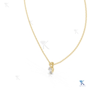 Lab Grown Diamond 0.75 CT Oval Solitaire Necklace Dainty <b>Solid</b> <b>Gold</b> Jewelry Minimalist <b>Pendant</b> 14k 18k Women's Gift Party - Product Image 3