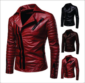 Custom Made Turn Down Collar Winter Wear <b>Men</b> Zipper Leather Jacket Fashionable Breathable Quick Dry Winter Jacket For Adults - Product Image 1
