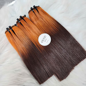 Lots de mèches lisses extra-longues, double épaisseur, 8 et 10 pouces, couleur ombrée, 100% cheveux humains bruts, perruques pour femmes noires - Product Image 1
