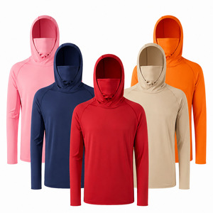 Sweat à capuche anti-UV pour homme, protection solaire, manches longues, masque facial intégré, séchage rapide, respirant, vêtements de sport d'extérieur - Product Image 1